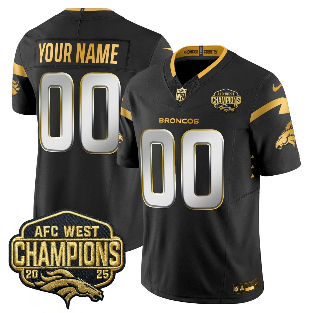 DEN AFC West Champions Patch Gold Vapor Limited Jersey