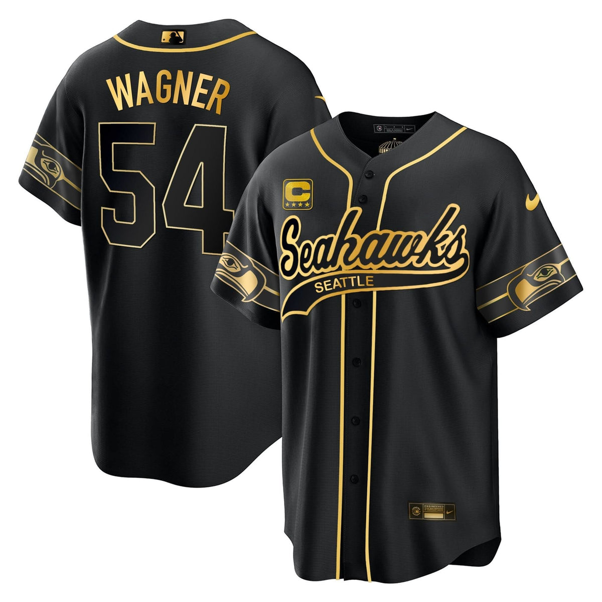 SEA Throwback & Gold Cool Base Jersey - All Stitched