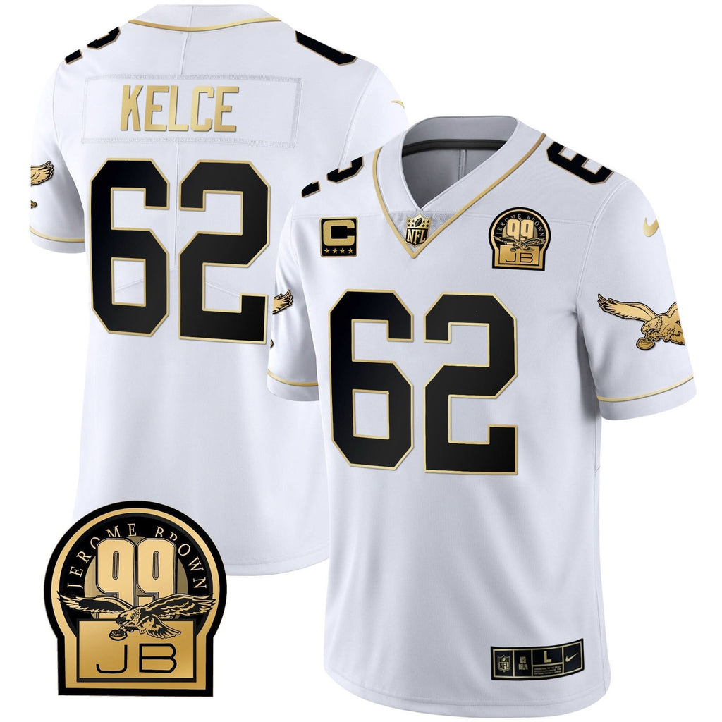 PHI Jerome Brown Retired Patch Gold & Kelly Jersey