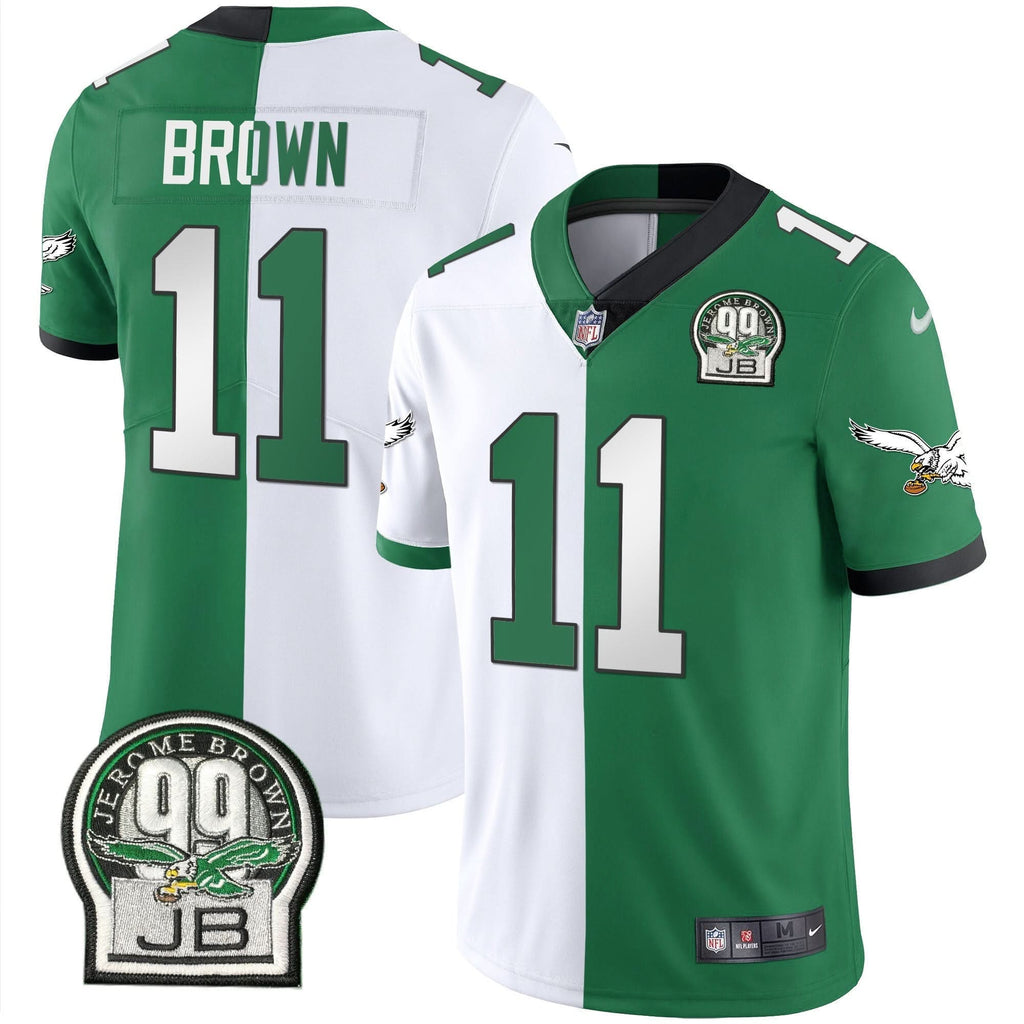 PHI Jerome Brown Retired Patch Gold & Kelly Jersey