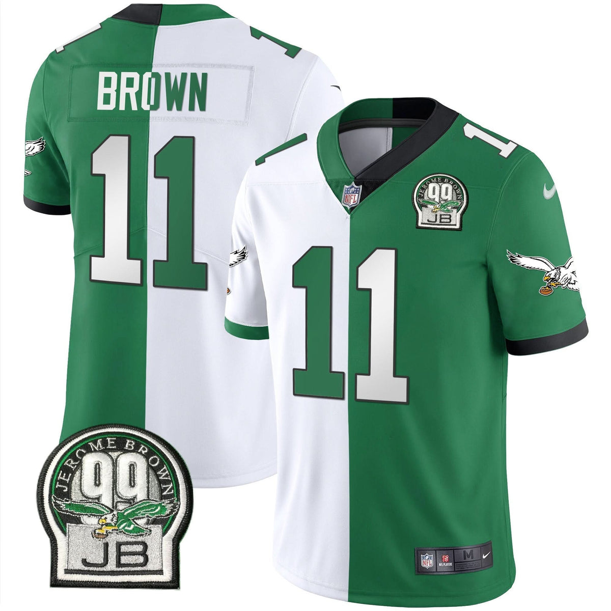PHI Jerome Brown Retired Patch Gold & Kelly Jersey