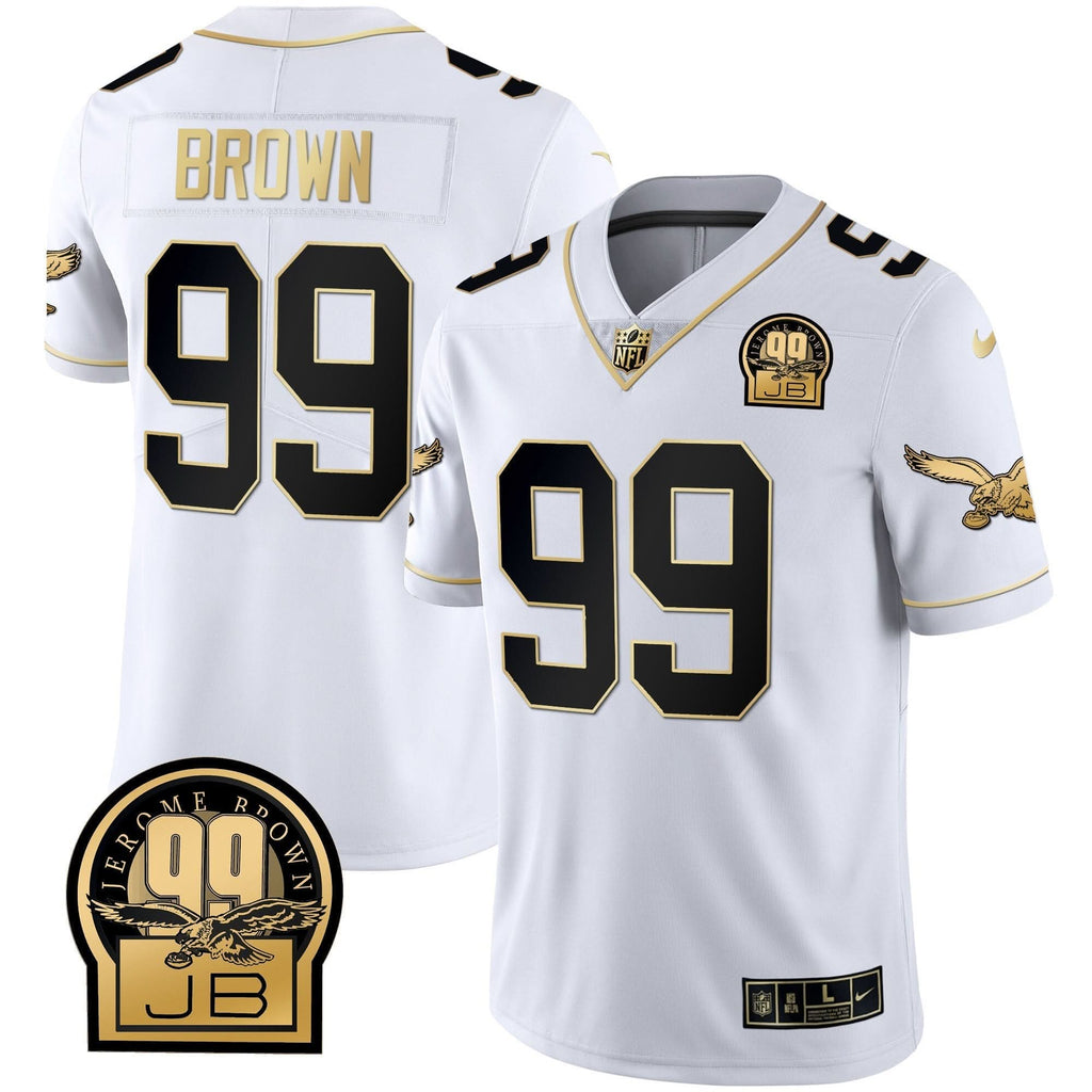 PHI Jerome Brown Retired Patch Gold & Kelly Jersey
