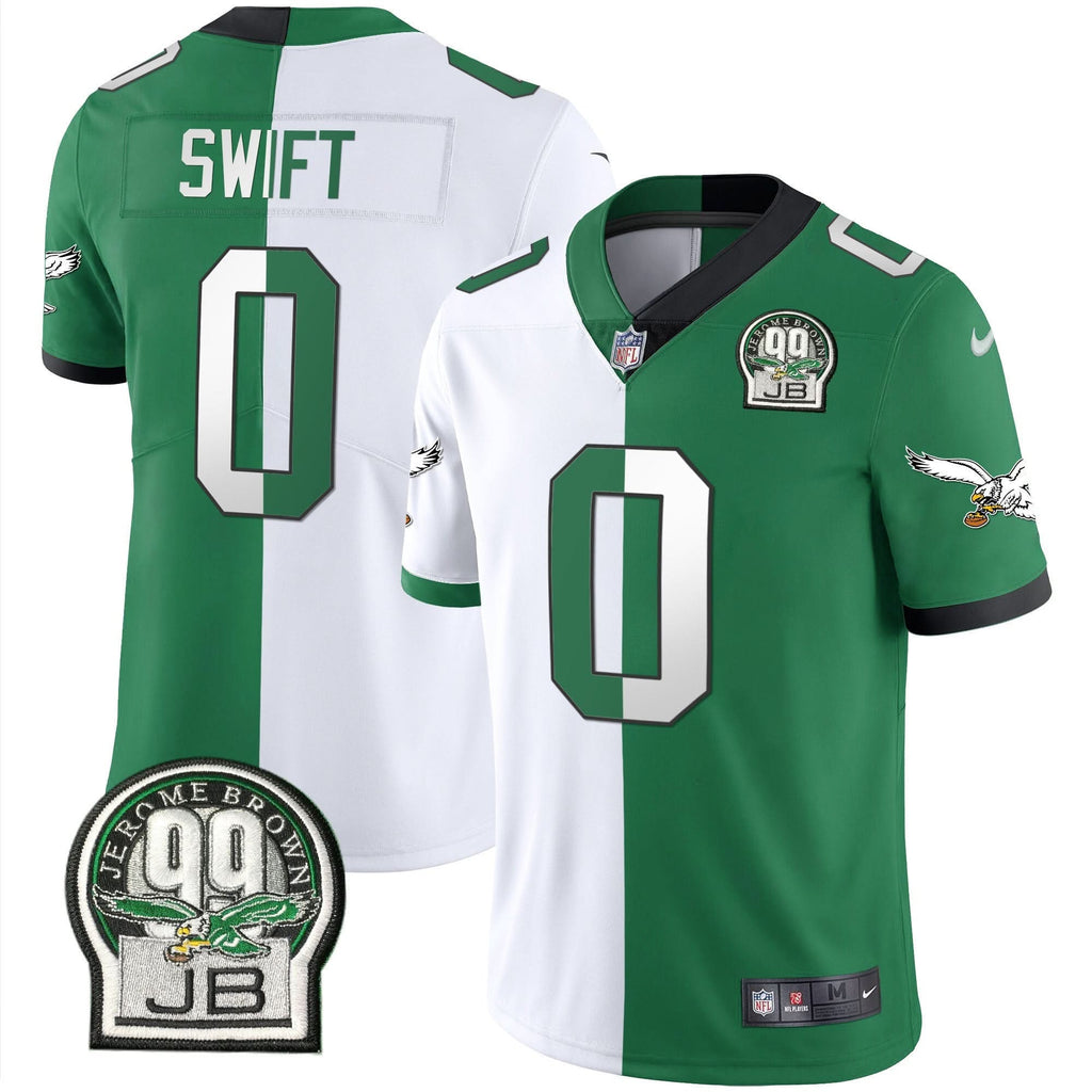PHI Jerome Brown Retired Patch Gold & Kelly Jersey