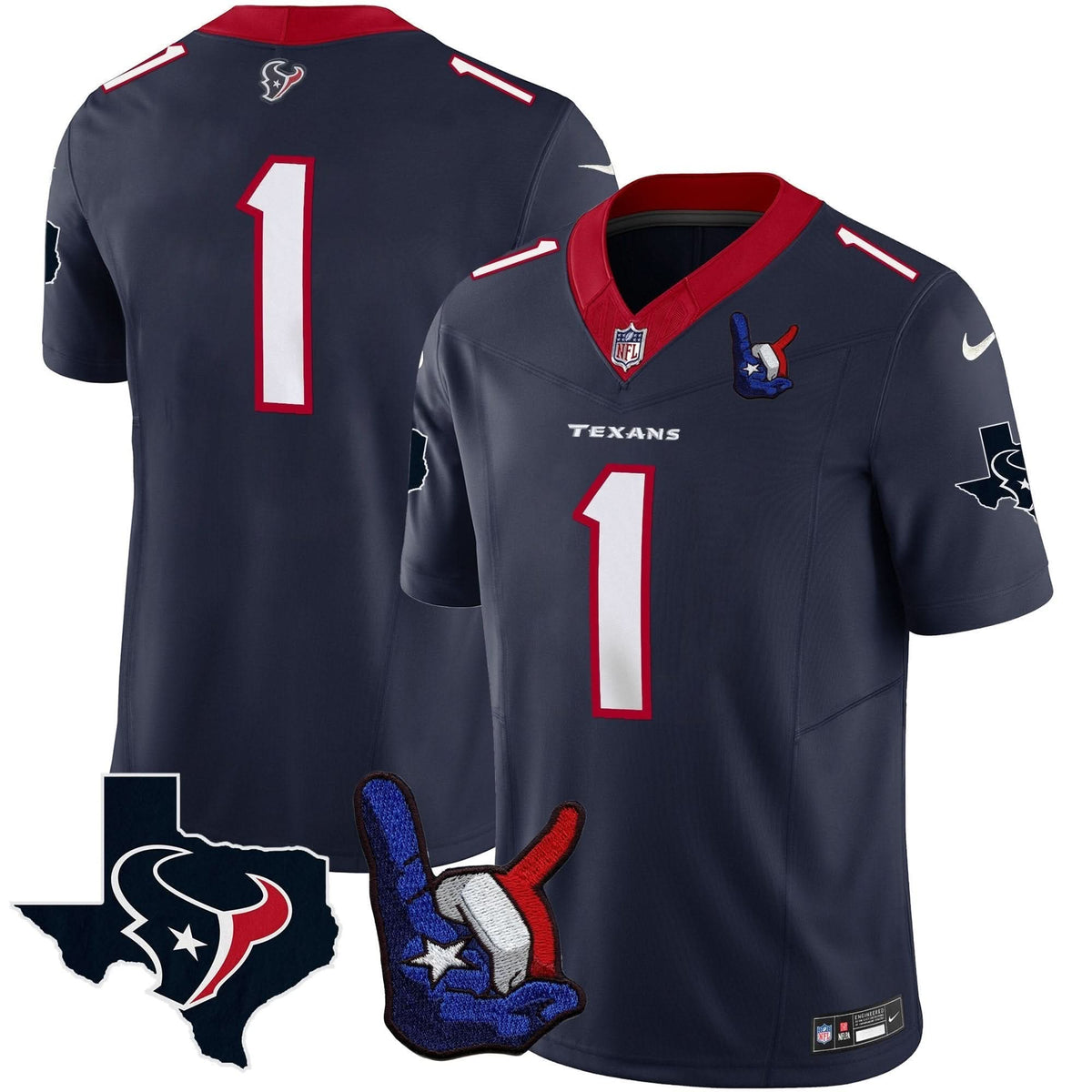 HT Hand Sign Throwing Up The H Vapor Jersey