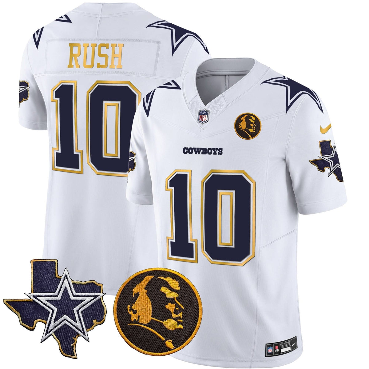 DAL Texas & John Madden Patch Gold Trim Vapor Jersey