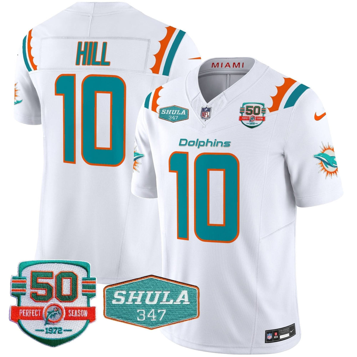 MIA 50th & Don Shula 347 Memorial Patch Vapor Limited Jersey