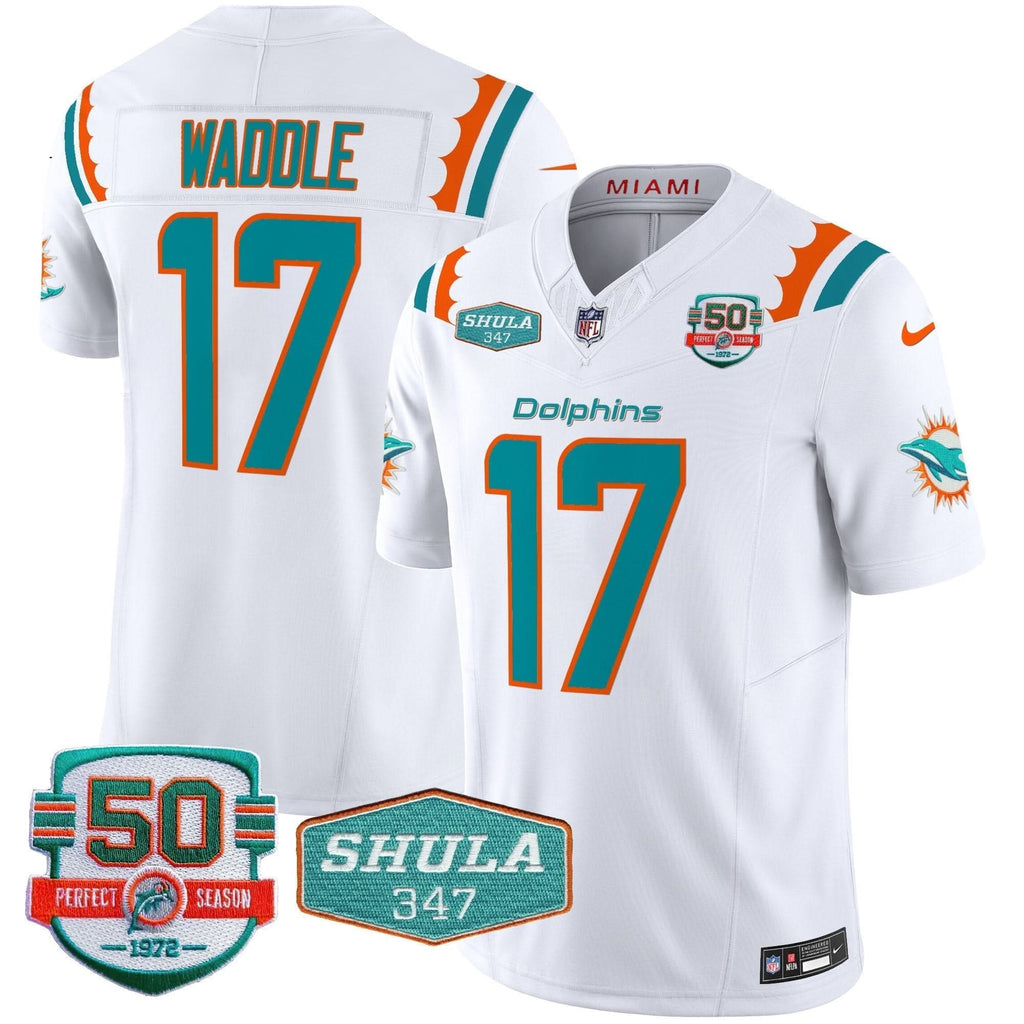 MIA 50th & Don Shula 347 Memorial Patch Vapor Limited Jersey