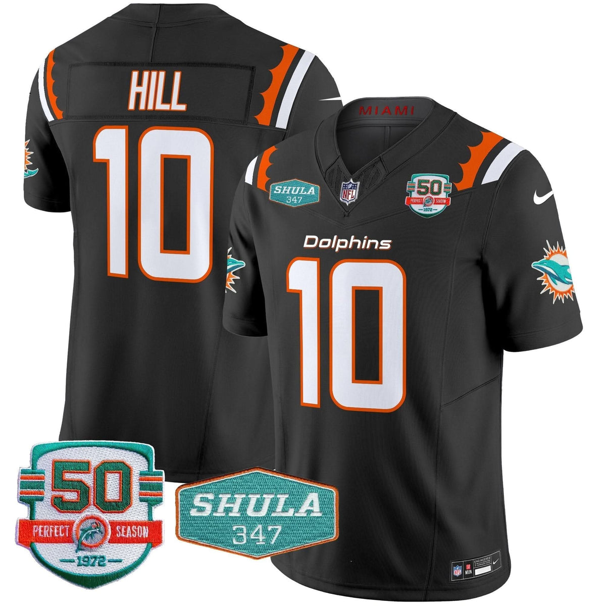 MIA 50th & Don Shula 347 Memorial Patch Vapor Limited Jersey