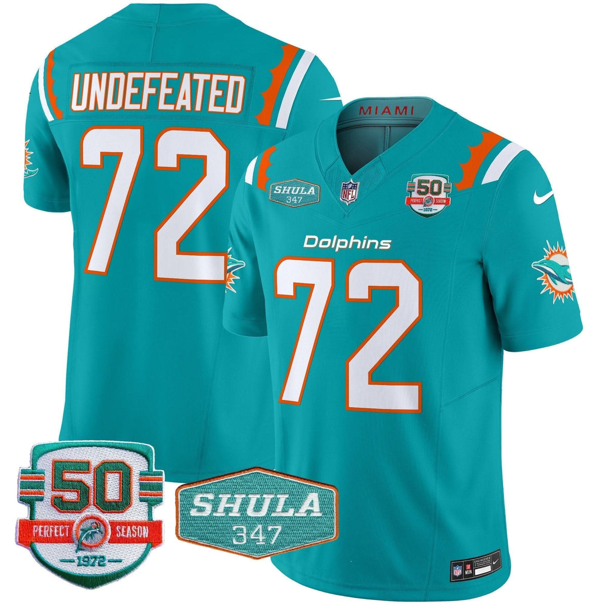 MIA 50th & Don Shula 347 Memorial Patch Vapor Limited Jersey