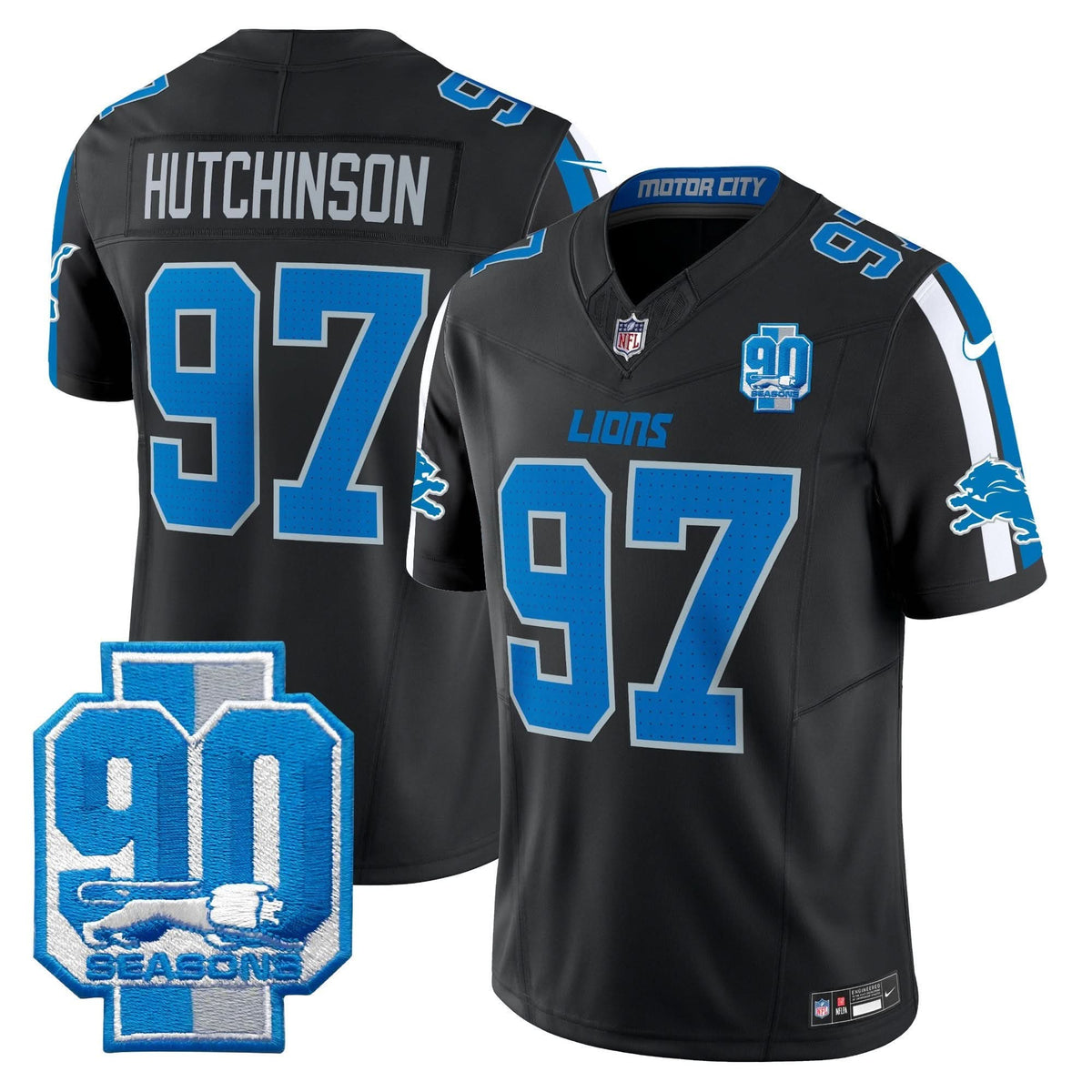 DET 90th Year Patch Vapor Limited Jersey