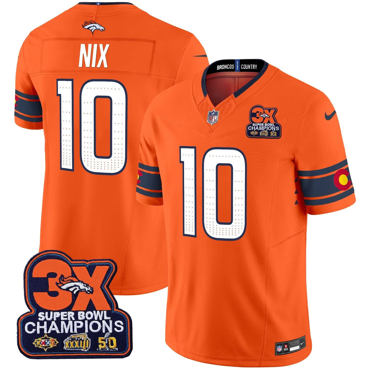 DB 3x Patch Colorado Flag Vapor Limited Jersey