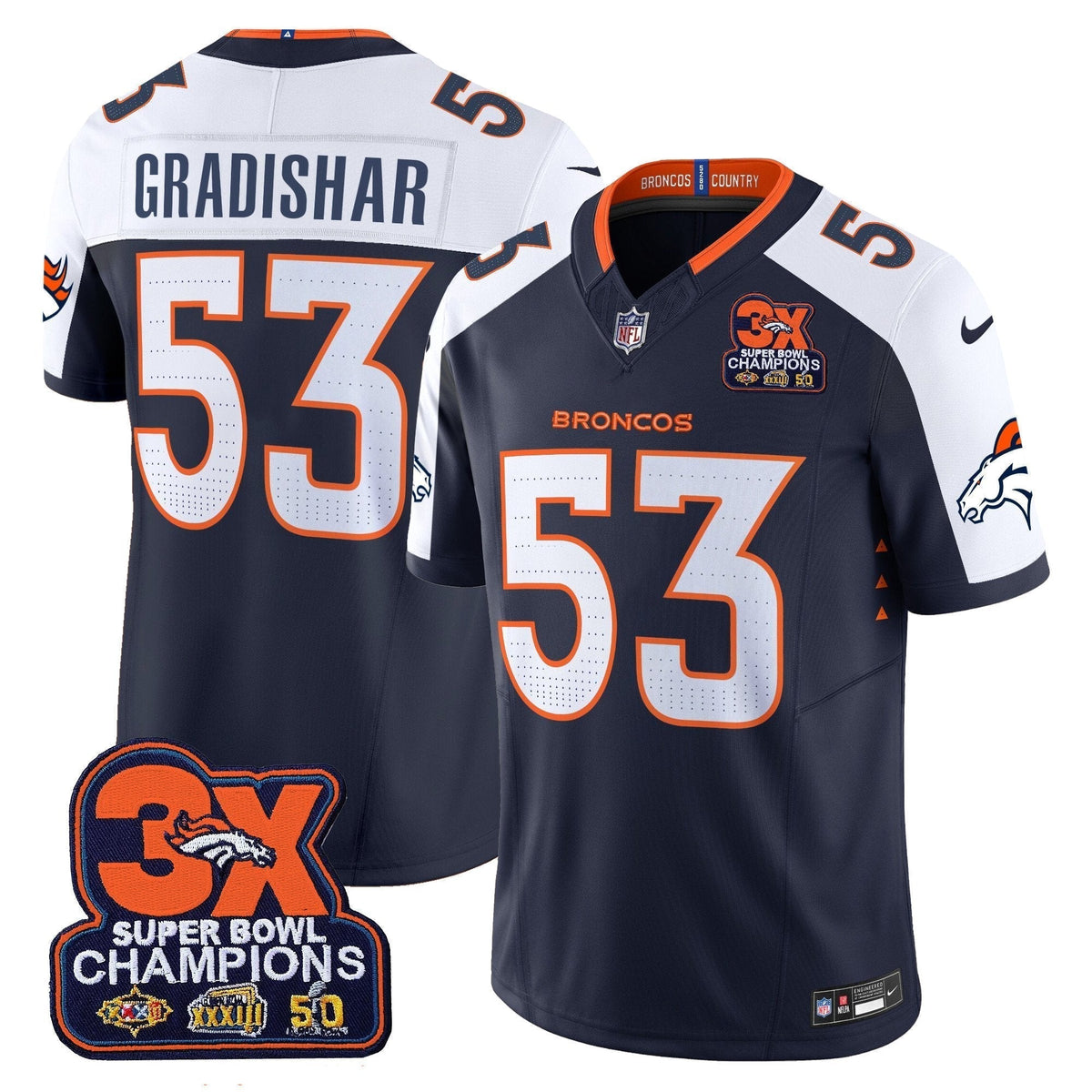DEN 3-Time Champions Patch Vapor Limited Jersey