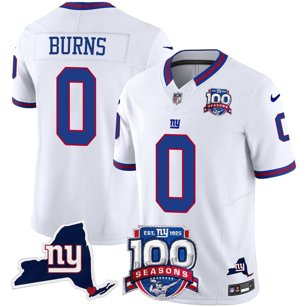 NYG 100th Season & State Patch Vapor Limited Jersey