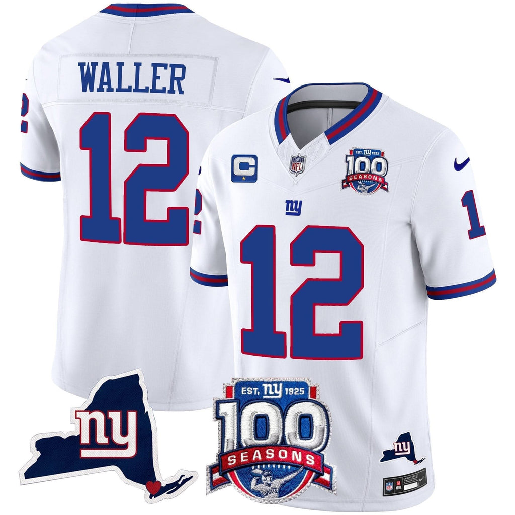 NYG 100th Season & State Patch Vapor Limited Jersey