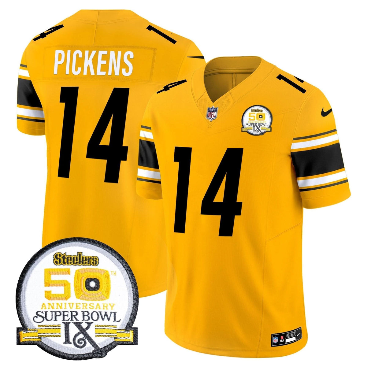 PIT 50th Anniversary Of Super Bowl IX Patch Vapor Limited Jersey