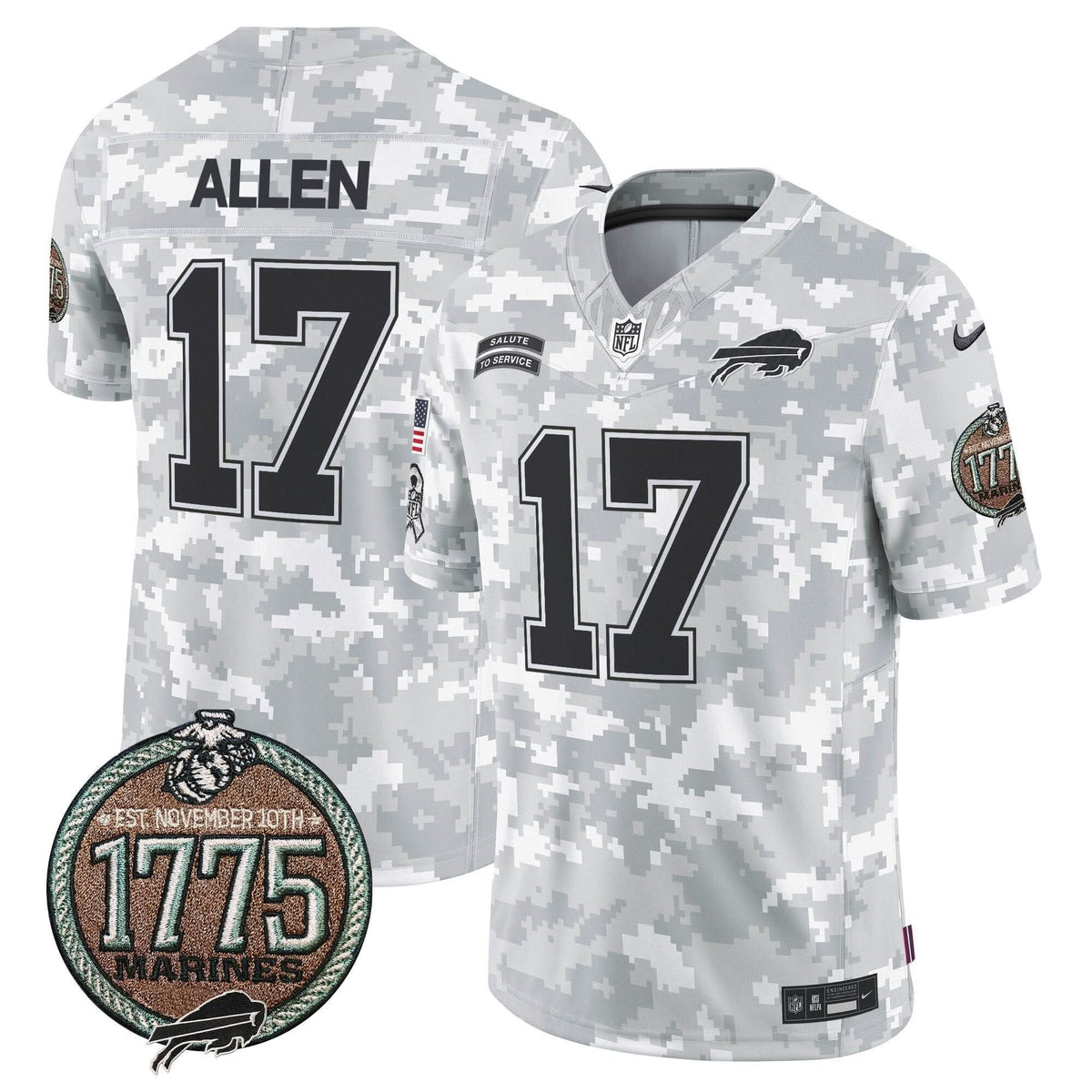 BUF 2024 Salute to Service Establishment Year Patch Vapor Limited Jersey