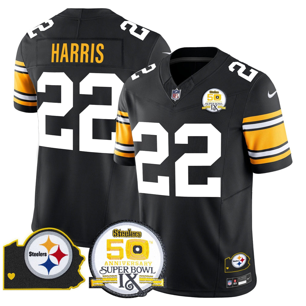 PIT 50th Anniversary Of Super Bowl IX & Map Patch Vapor Limited Jersey