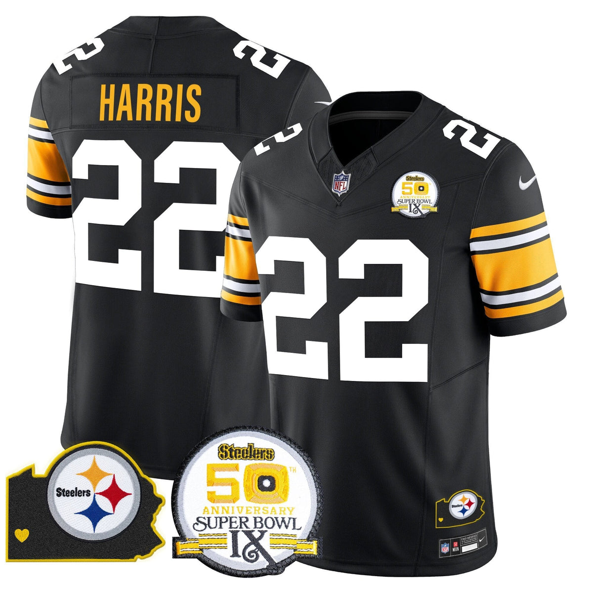 PIT 50th Anniversary Of Super Bowl IX & Map Patch Vapor Limited Jersey