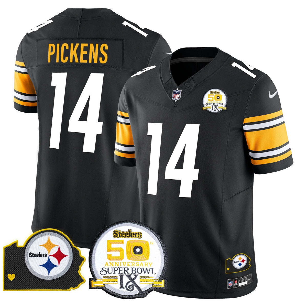 PIT 50th Anniversary Of Super Bowl IX & Map Patch Vapor Limited Jersey