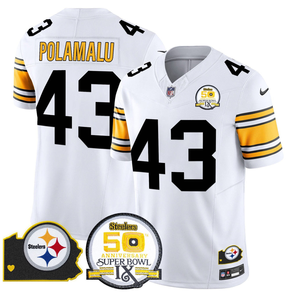 PIT 50th Anniversary Of Super Bowl IX & Map Patch Vapor Limited Jersey