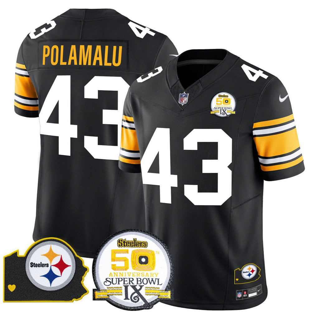 PIT 50th Anniversary Of Super Bowl IX & Map Patch Vapor Limited Jersey