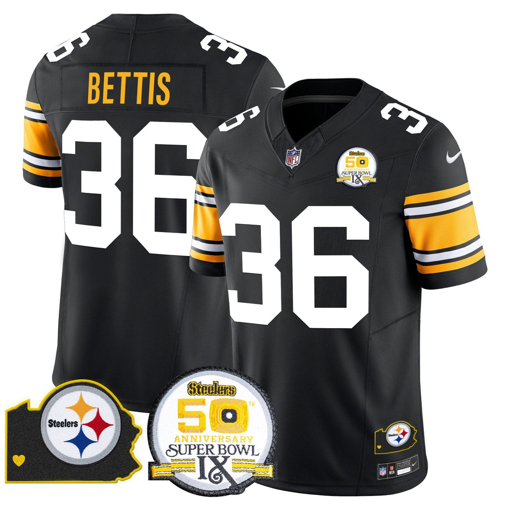 PIT 50th Anniversary Of Super Bowl IX & Map Patch Vapor Limited Jersey