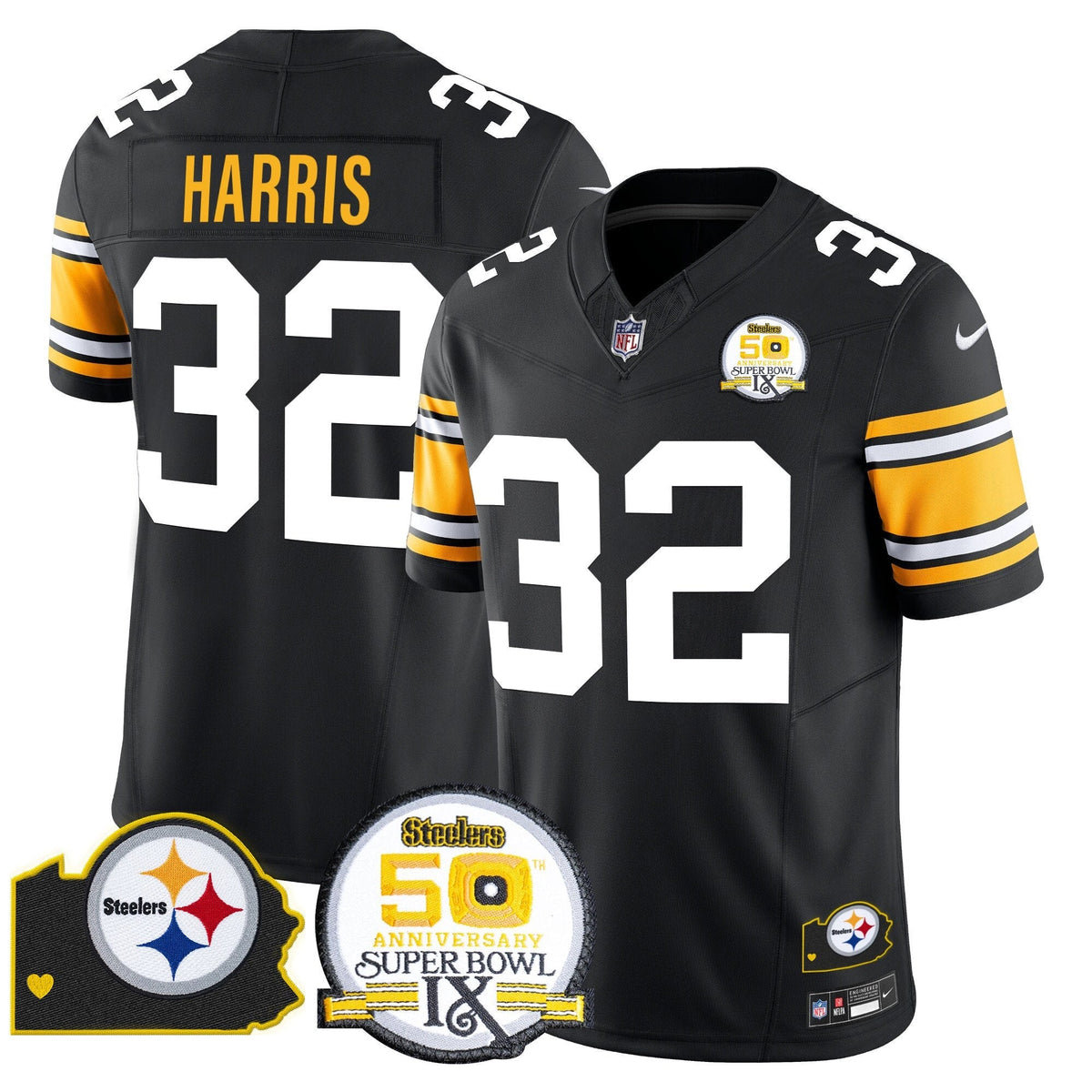 PIT 50th Anniversary Of Super Bowl IX & Map Patch Vapor Limited Jersey