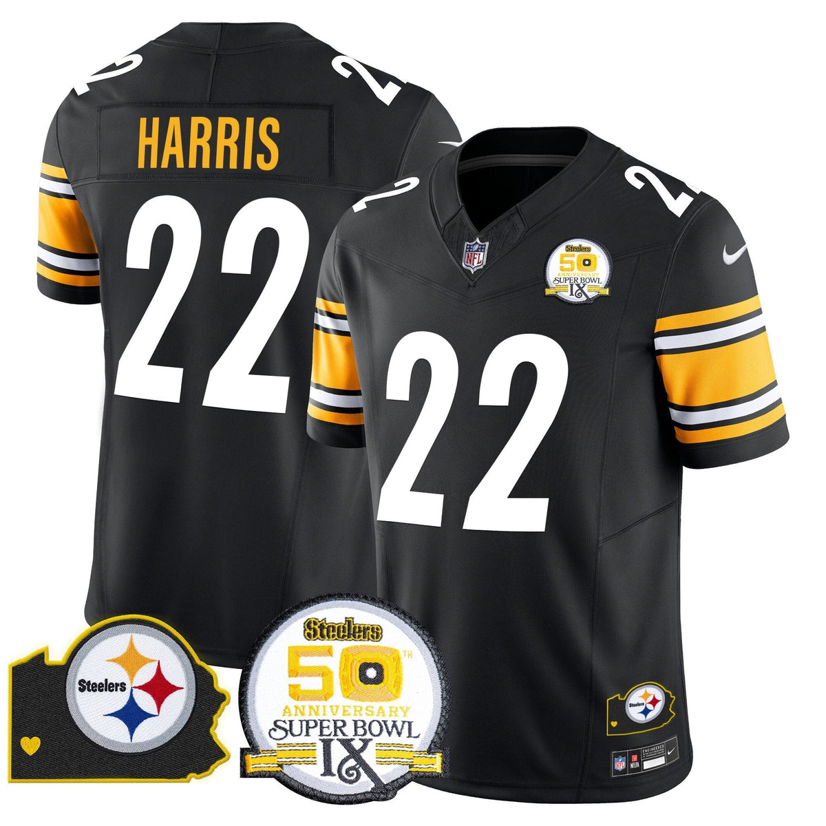 PIT 50th Anniversary Of Super Bowl IX & Map Patch Vapor Limited Jersey