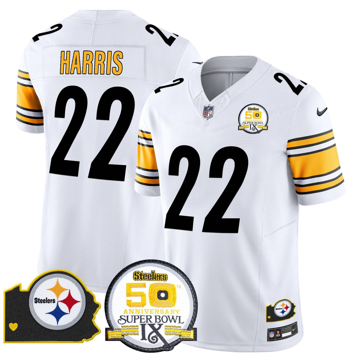 PIT 50th Anniversary Of Super Bowl IX & Map Patch Vapor Limited Jersey