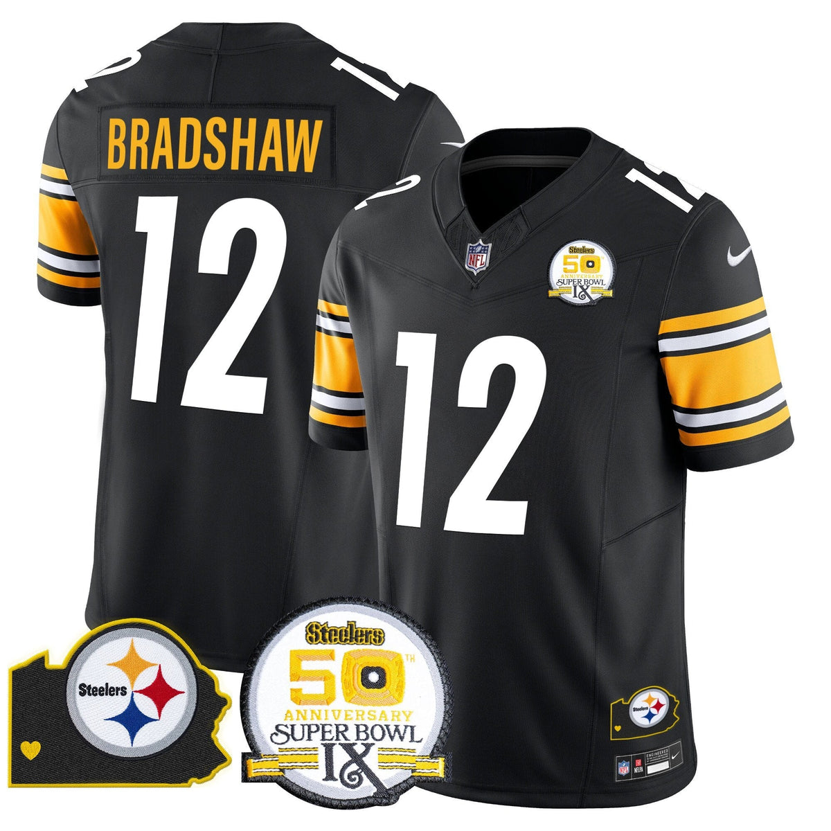 PIT 50th Anniversary Of Super Bowl IX & Map Patch Vapor Limited Jersey