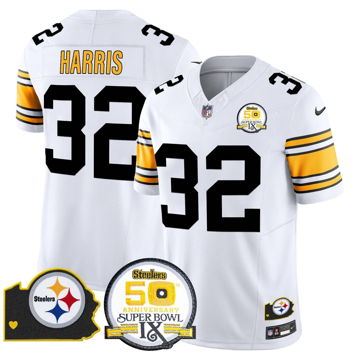 PIT 50th Anniversary Of Super Bowl IX & Map Patch Vapor Limited Jersey