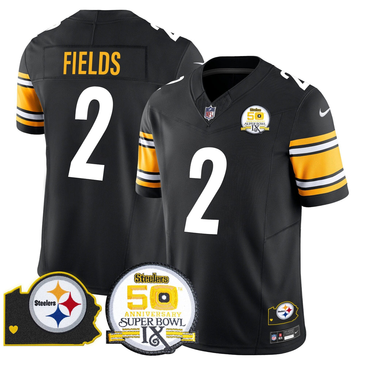 PIT 50th Anniversary Of Super Bowl IX & Map Patch Vapor Limited Jersey