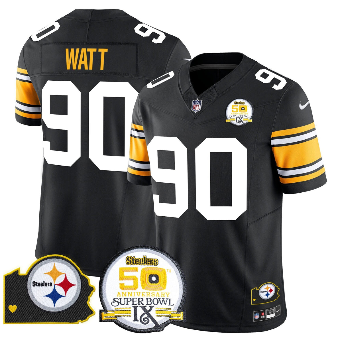 PIT 50th Anniversary Of Super Bowl IX & Map Patch Vapor Limited Jersey