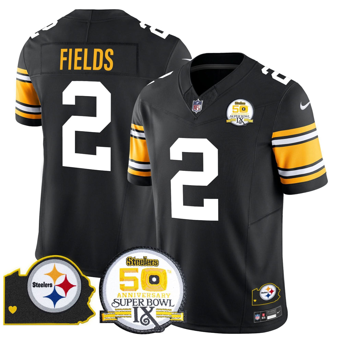 PIT 50th Anniversary Of Super Bowl IX & Map Patch Vapor Limited Jersey