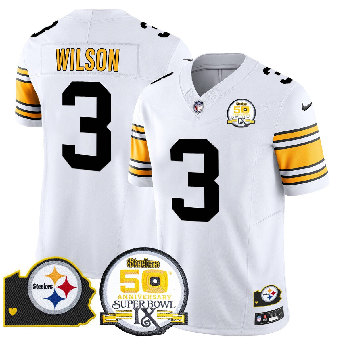 PIT 50th Anniversary Of Super Bowl IX & Map Patch Vapor Limited Jersey
