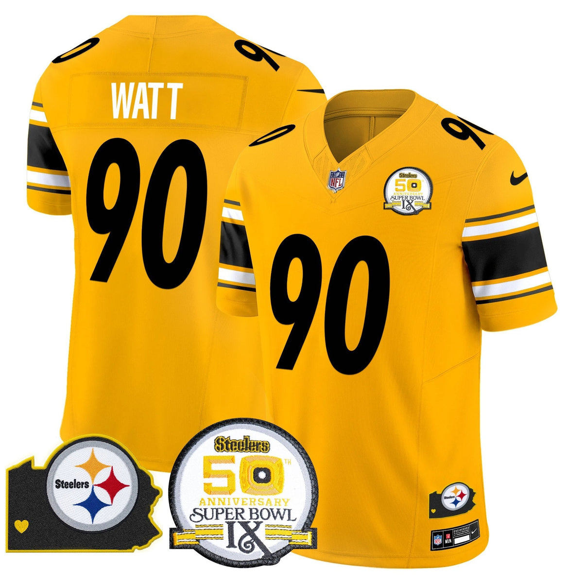 PIT 50th Anniversary Of Super Bowl IX & Map Patch Vapor Limited Jersey