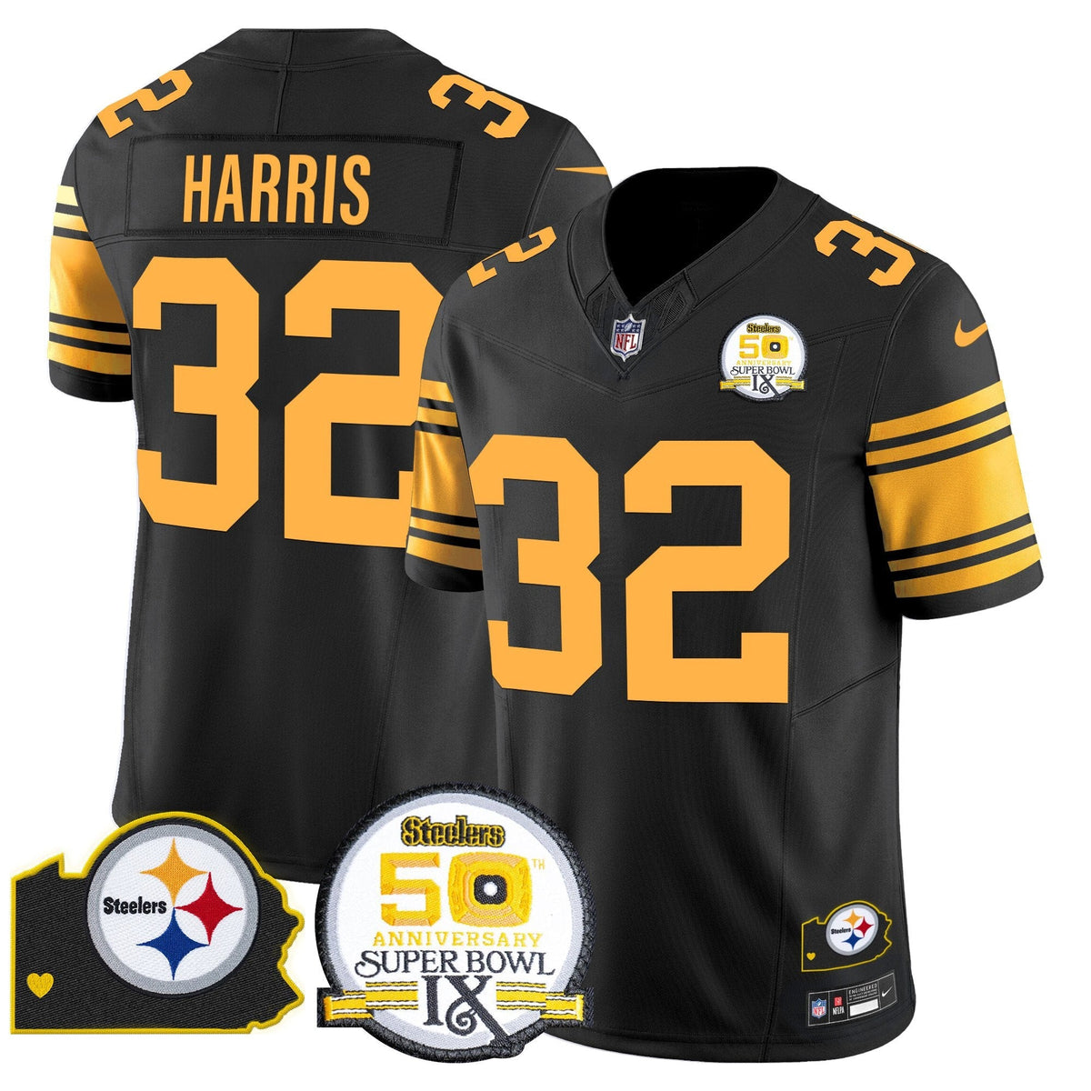 PIT 50th Anniversary Of Super Bowl IX & Map Patch Vapor Limited Jersey