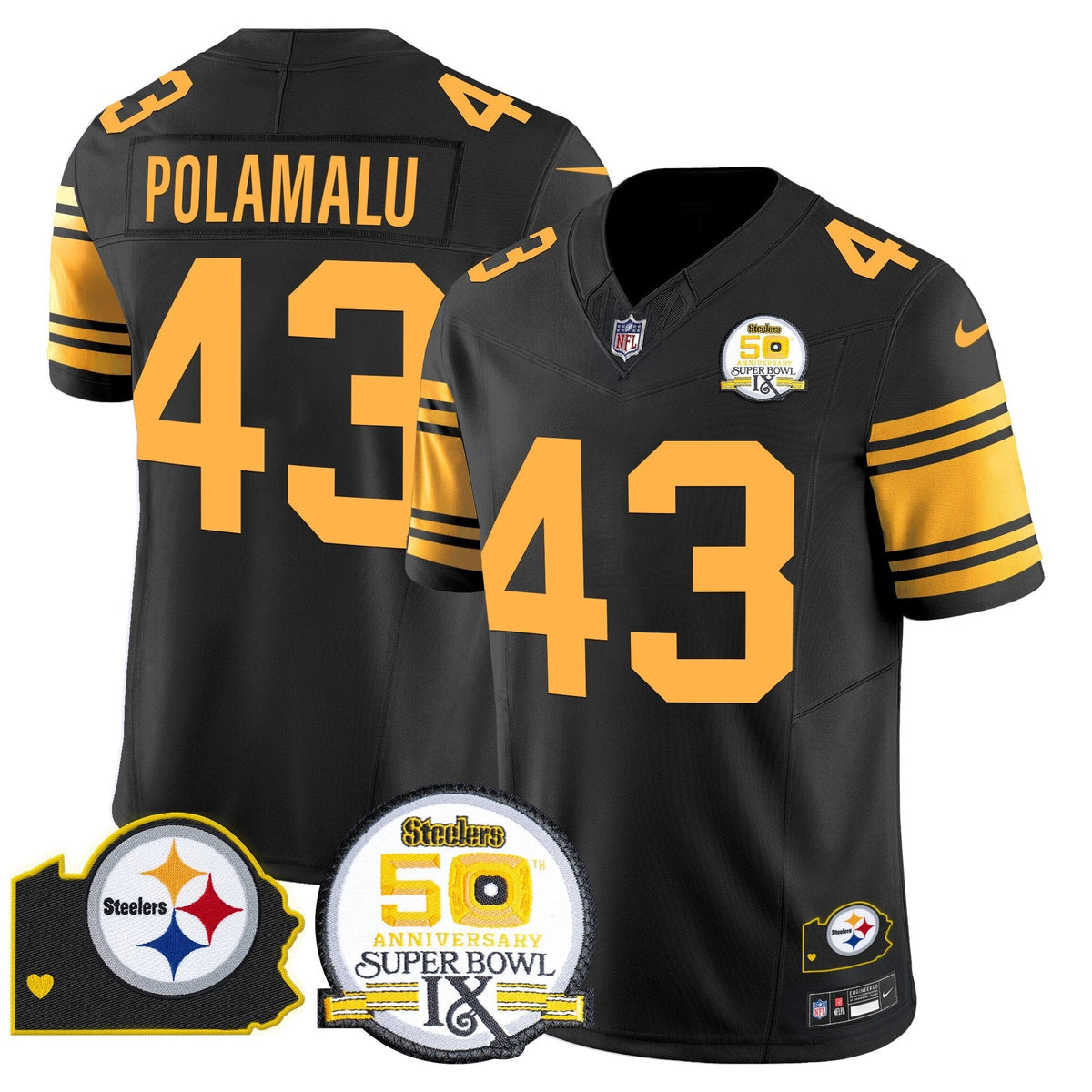 PIT 50th Anniversary Of Super Bowl IX & Map Patch Vapor Limited Jersey