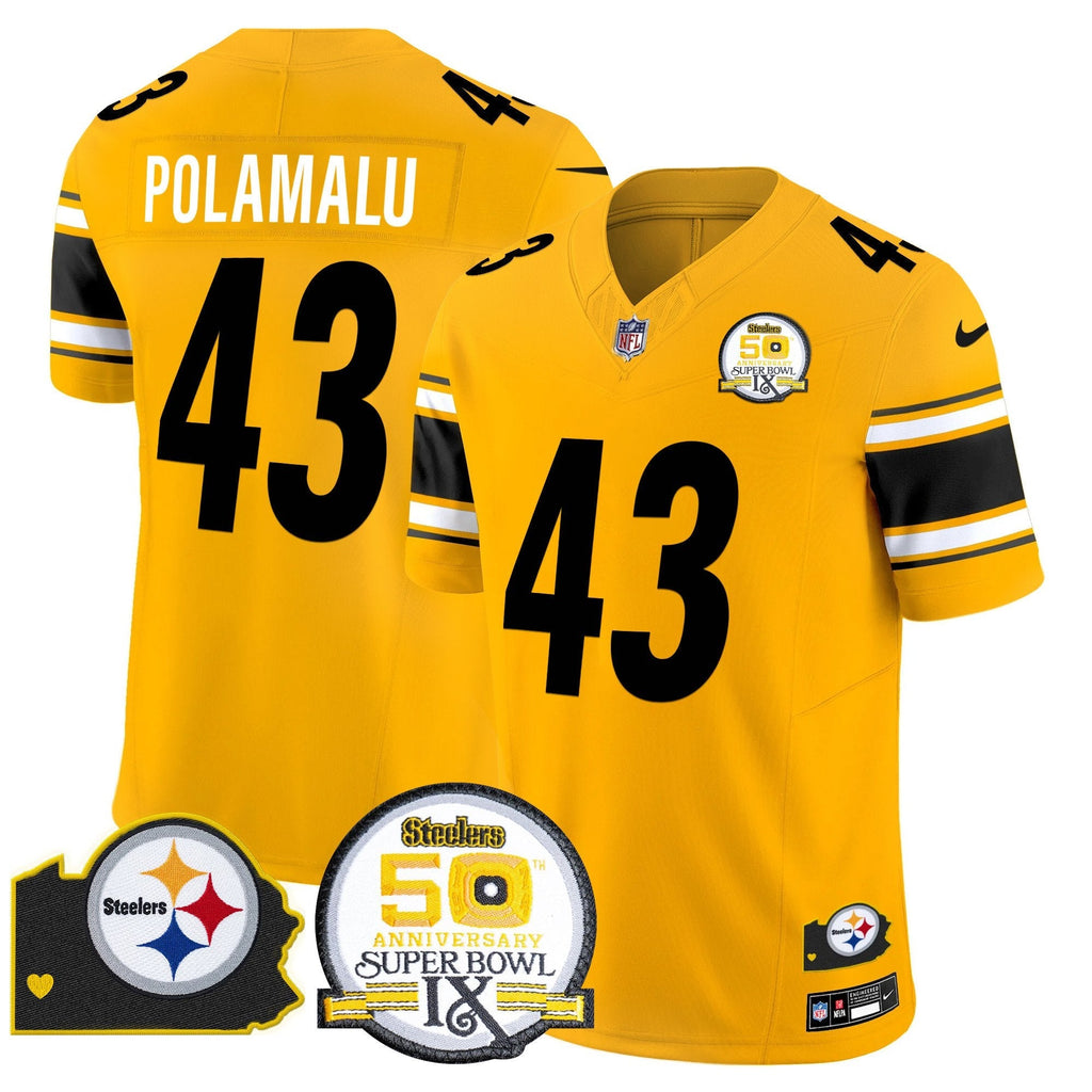 PIT 50th Anniversary Of Super Bowl IX & Map Patch Vapor Limited Jersey