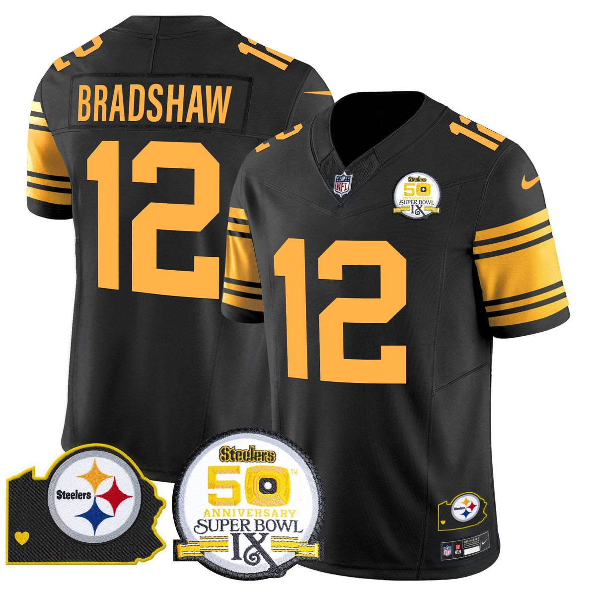 PIT 50th Anniversary Of Super Bowl IX & Map Patch Vapor Limited Jersey
