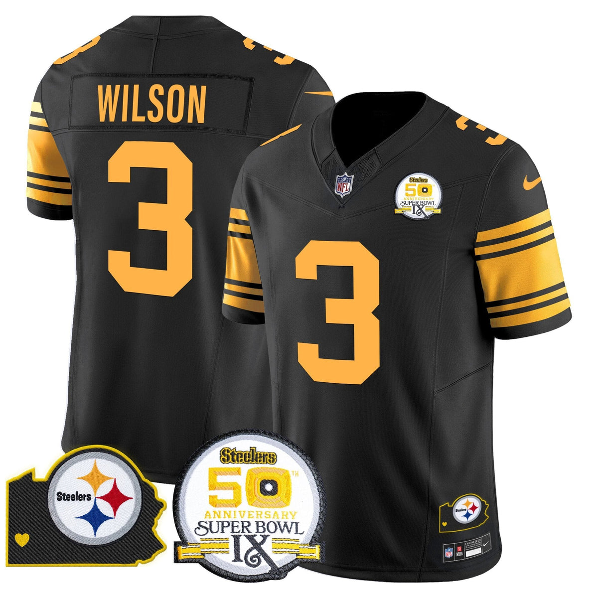 PIT 50th Anniversary Of Super Bowl IX & Map Patch Vapor Limited Jersey