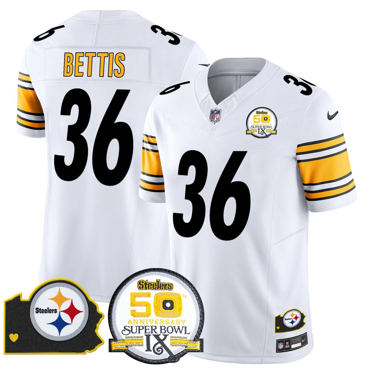 PIT 50th Anniversary Of Super Bowl IX & Map Patch Vapor Limited Jersey