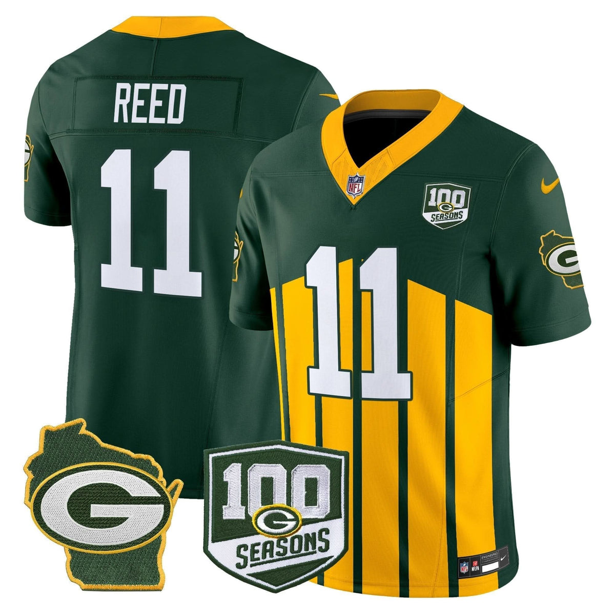 GB 100th Season & Home Patch Vapor Limited Jersey