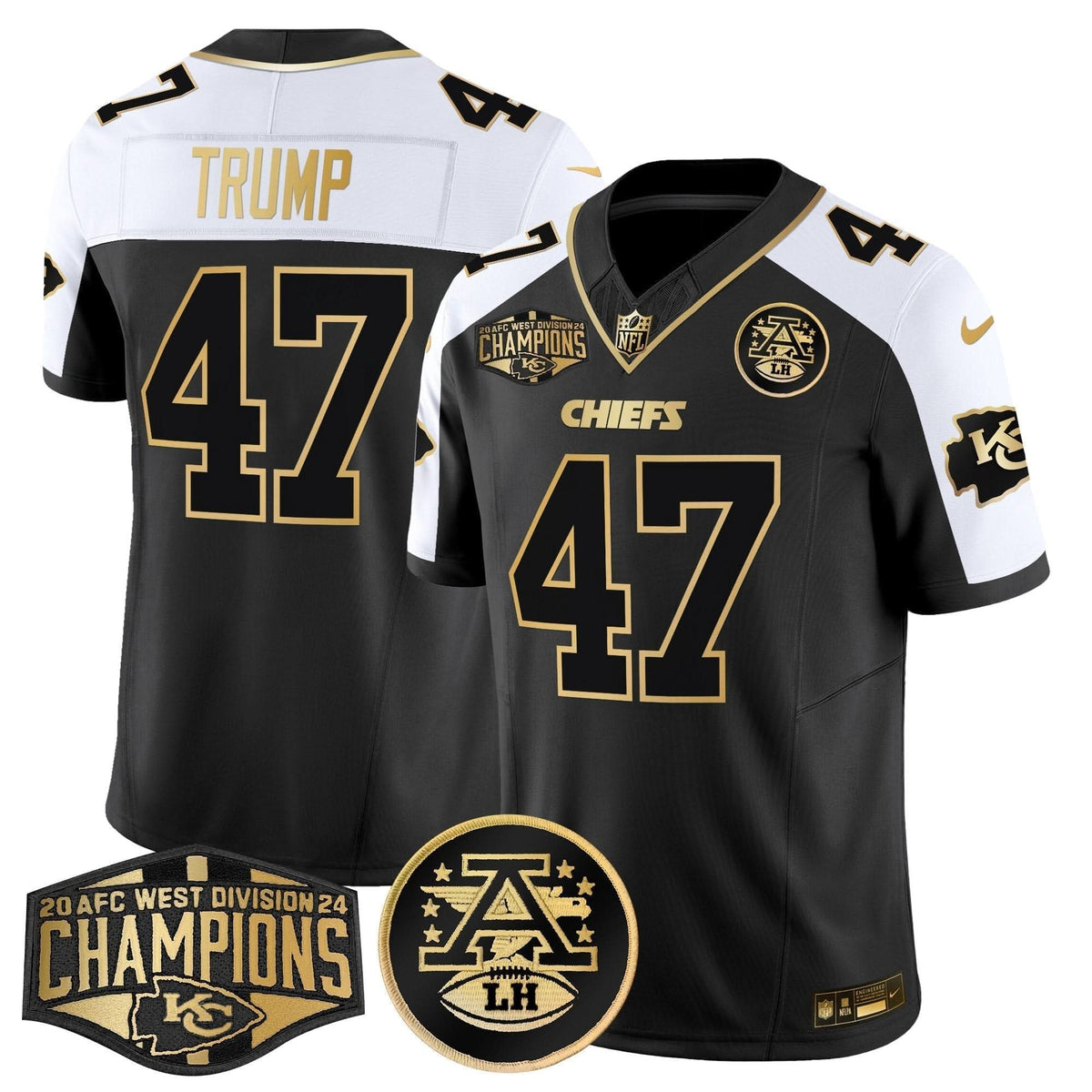 KC 2024 AFC West Division Champions Patch Gold Vapor Limited Jersey