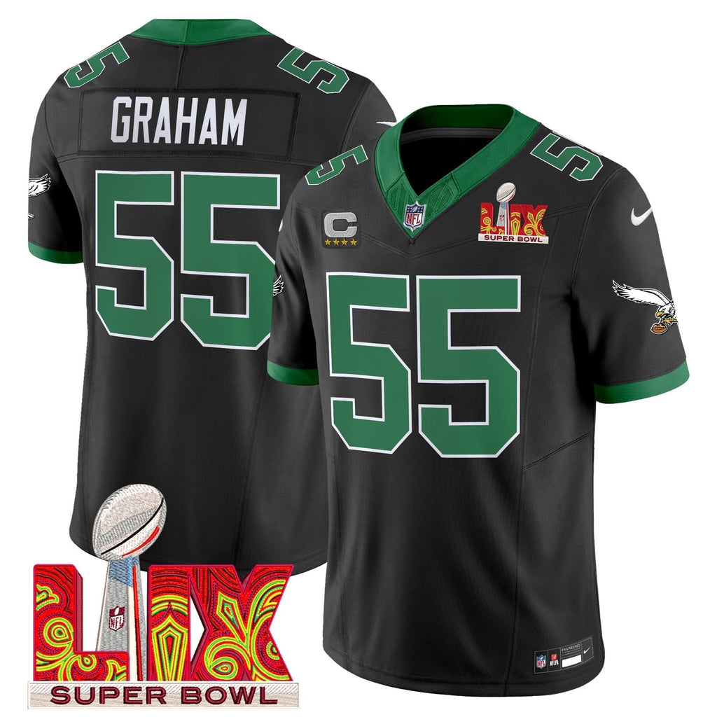 PE Kelly Green Super Bowl LIX Patch Vapor Limited Jersey