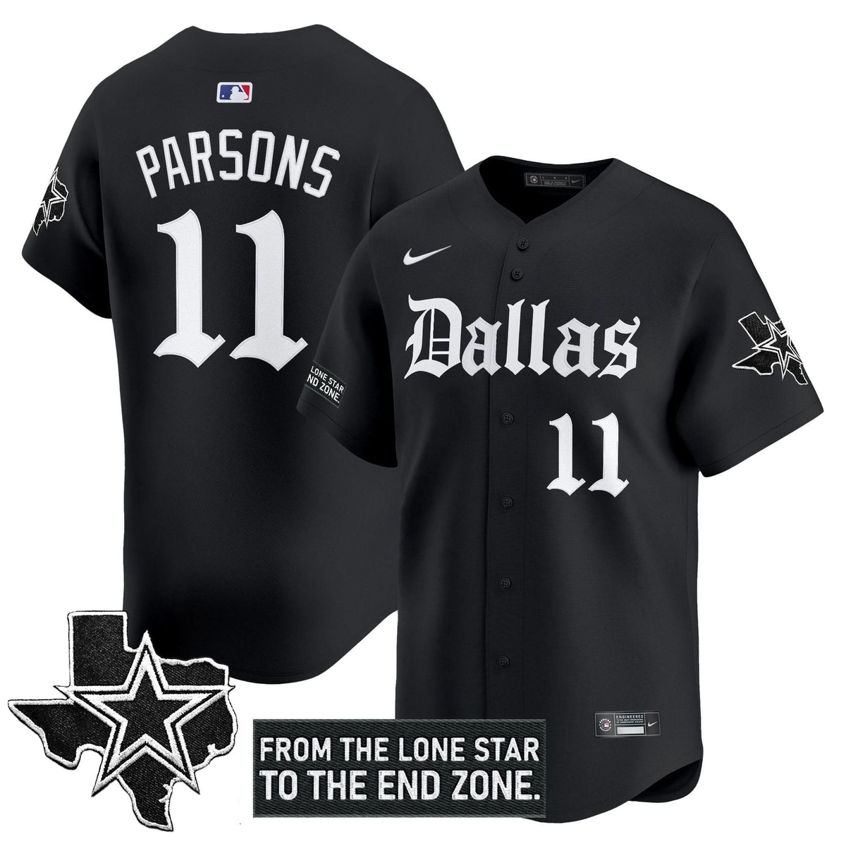 DC 'Gothic Lone Star Edition' Vapor Baseball Jersey - All Stitched