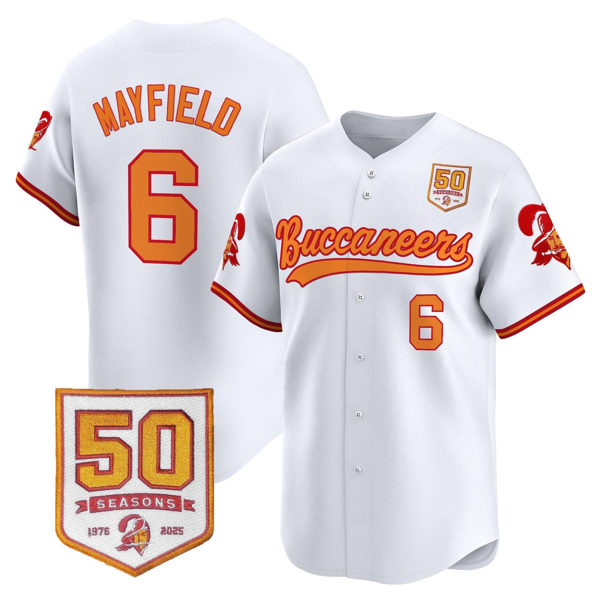 TB 50th Season Patch Vapor Baseball Jersey - All Stitched