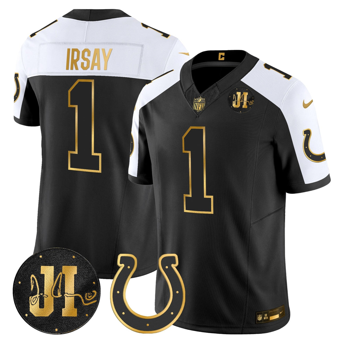 IND 2025 Jim Irsay Patch Gold Vapor Limited Jersey