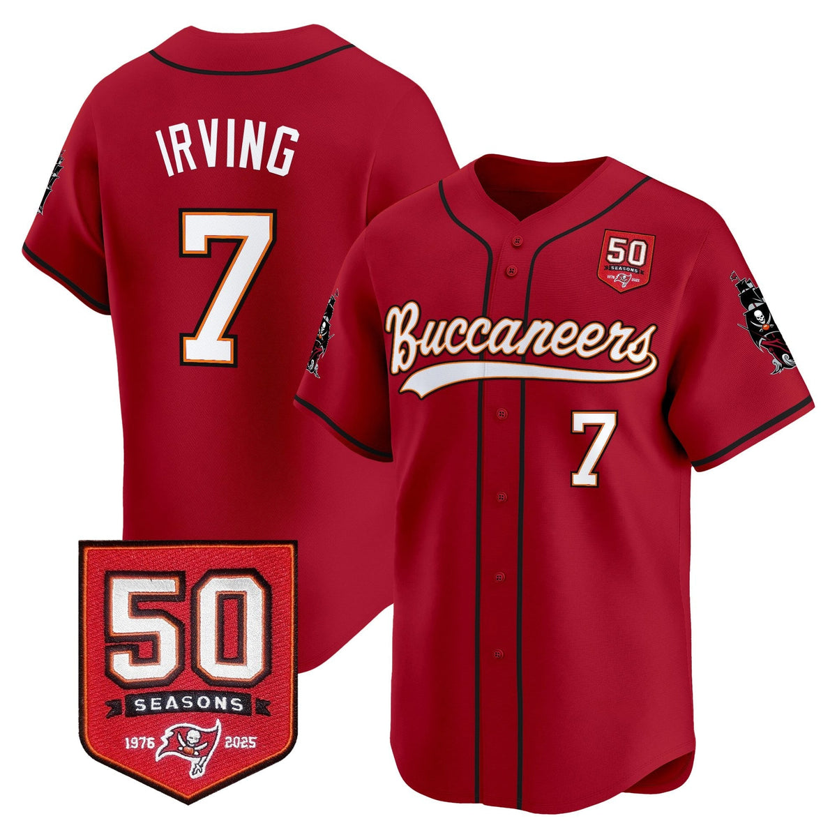 TB 50th Season Patch Vapor Baseball Jersey - All Stitched
