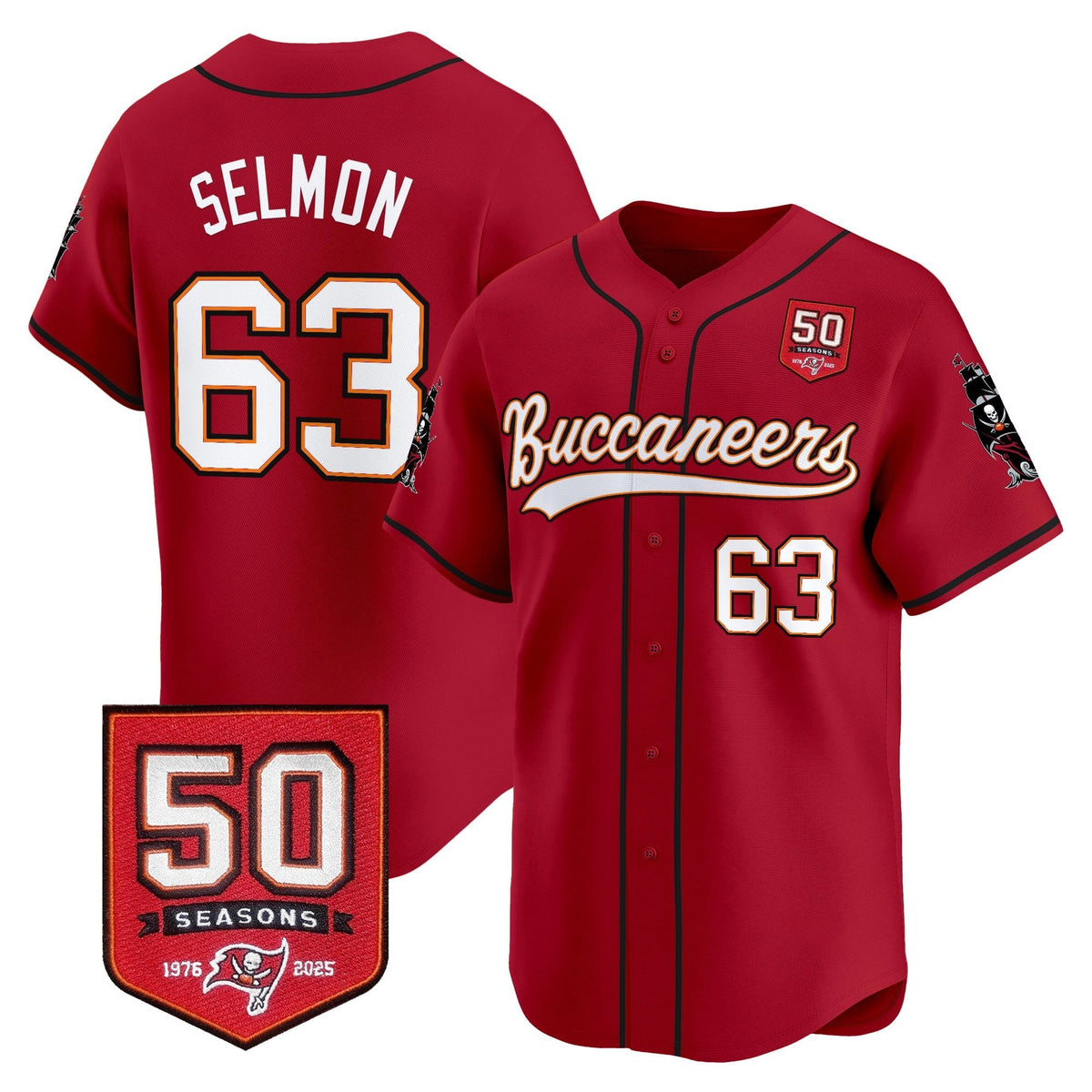 TB 50th Season Patch Vapor Baseball Jersey - All Stitched